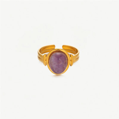 BROWN & PURPLE  STONE RING ADJUSTABLE