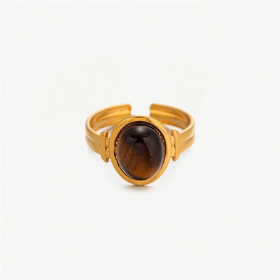 BROWN & PURPLE  STONE RING ADJUSTABLE