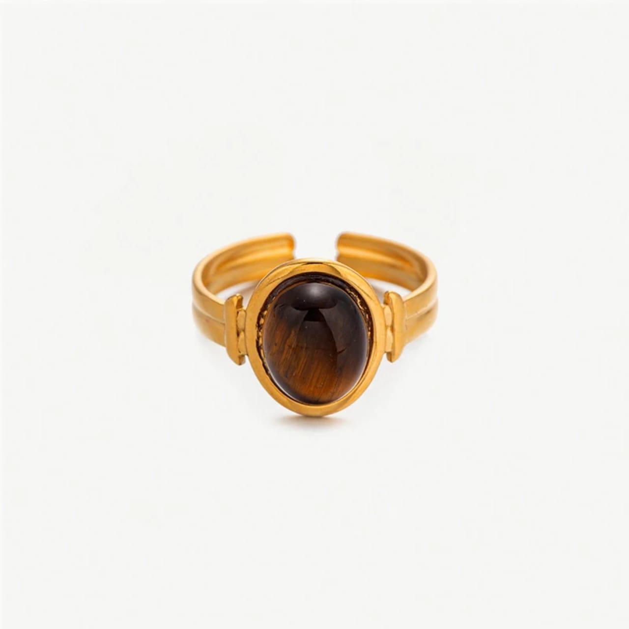 BROWN & PURPLE  STONE RING ADJUSTABLE
