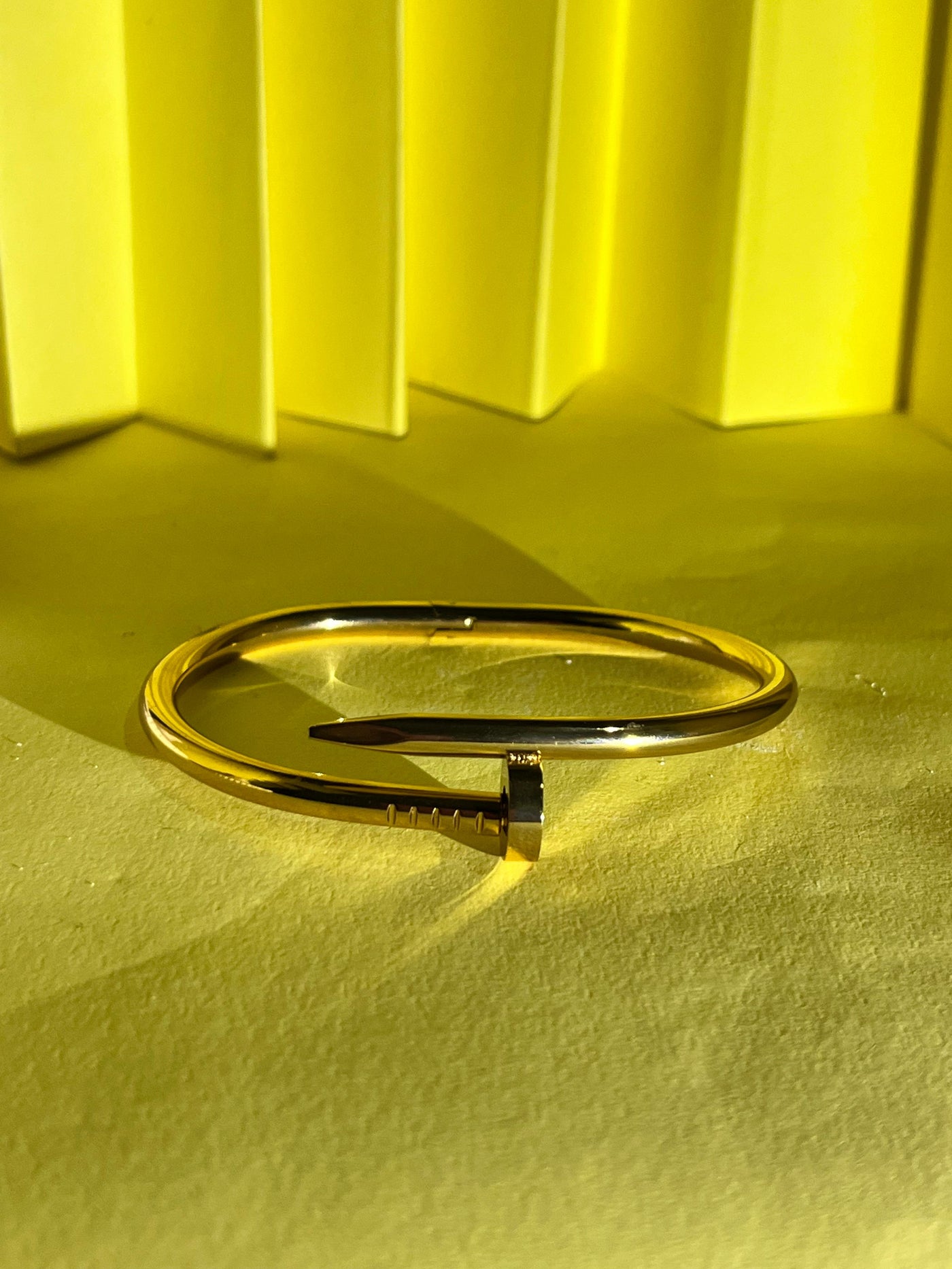 Golden & Silver Nail Style Stainless Steel Armlets